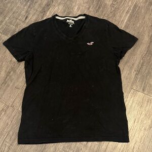 Hollister Men’s Black V-Neck Tee with Logo